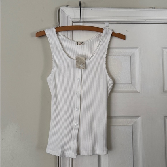 Free People Tops - Free People White Ribbed Camisole